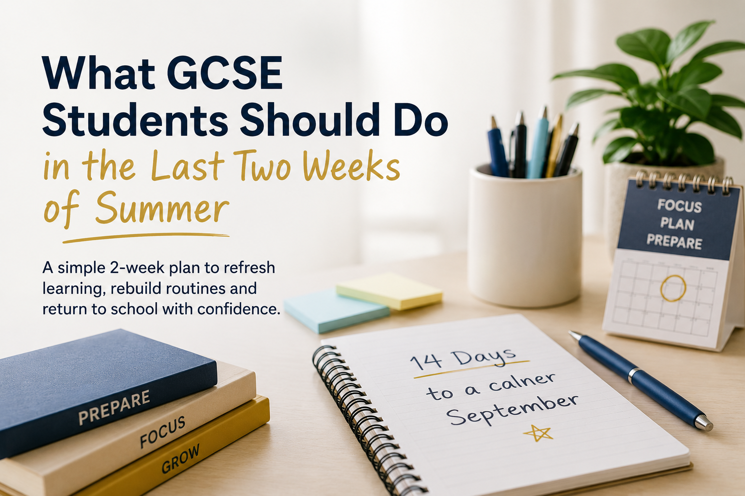 What GCSE Students Should Do in the Last Two Weeks of Summer GCSE preparation in the last two weeks of summer with a simple plan to refresh learning and rebuild study routines.